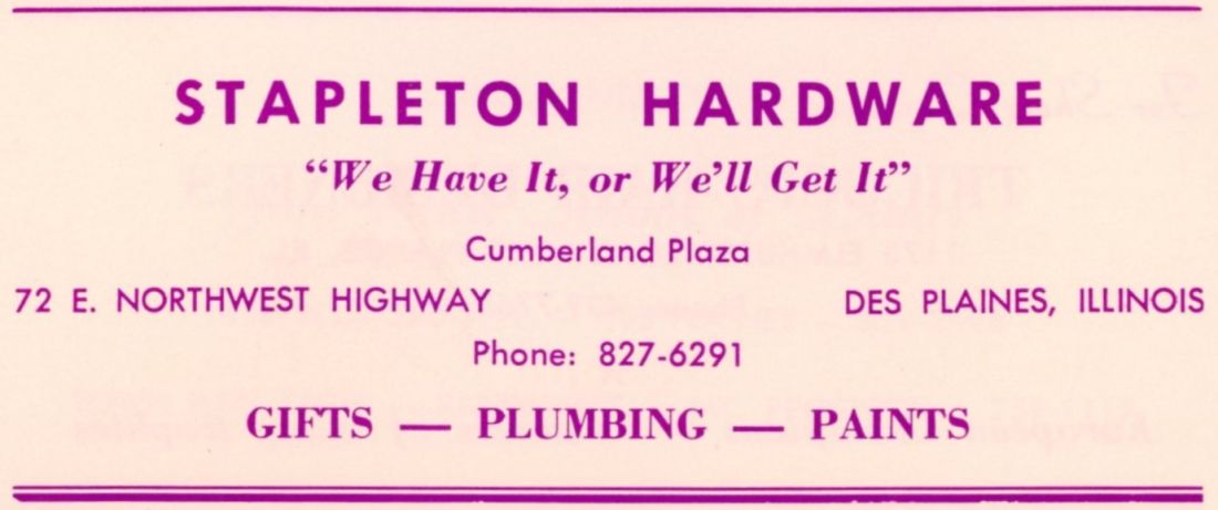 Stapleton Hardware - Encyclopedia of Des Plaines