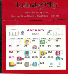 1985 calendar